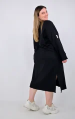 Μαύρο Φόρεμα-Φούτερ σε Άνετη Γραμμή - Image 4