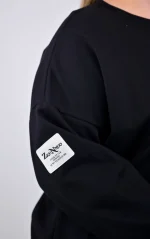 Μαύρο Φόρεμα-Φούτερ σε Άνετη Γραμμή - Image 6