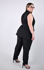 Μαύρο Αμάνικο Γιλέκο-Blazer με Ζώνη - Image 4