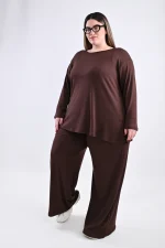 Plus Size Καφέ Σετ Ριπ | Μεγάλα Μεγέθη | PsX Fashion