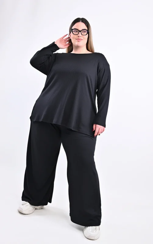 Plus Size Μαύρο Σετ Ριπ | Μεγάλα Μεγέθη | PsX Fashion