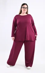 Plus Size Μπορντό Σετ Ριπ | Μεγάλα Μεγέθη | PsX Fashion