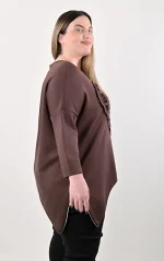 Καφέ Μπλούζα Heart με Φερμουάρ - Image 6