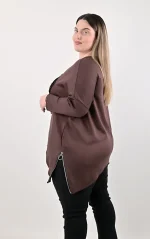 Καφέ Μπλούζα Heart με Φερμουάρ - Image 5