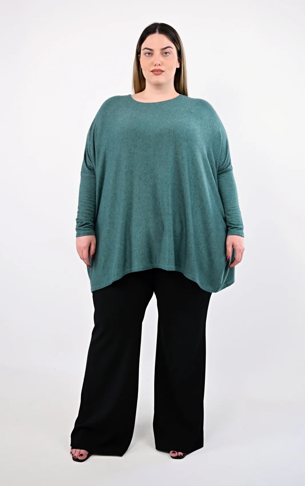Plus Size Μπλουζοφόρεμα Κυπαρισσί | PsX Fashion