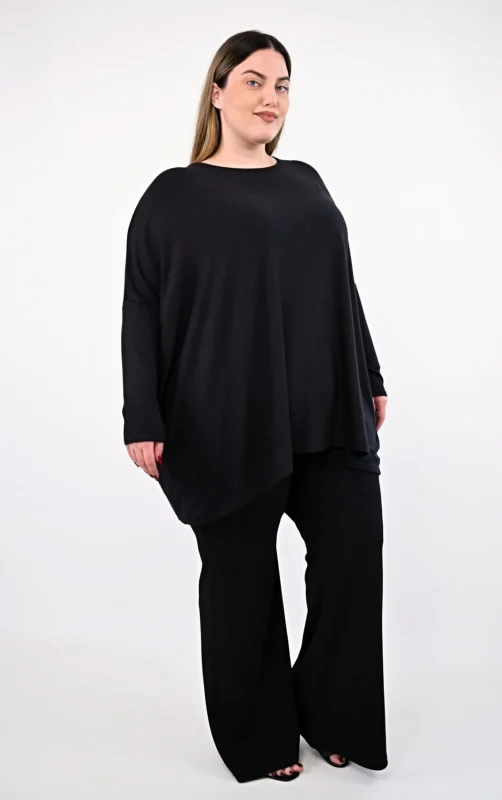 Plus Size Μπλουζοφόρεμα Μαύρο | PsX Fashion