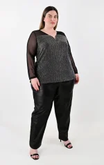 Μπλούζα Lurex με Διάφανα Μανίκια - Image 5