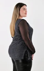 Μπλούζα Lurex με Διάφανα Μανίκια - Image 8