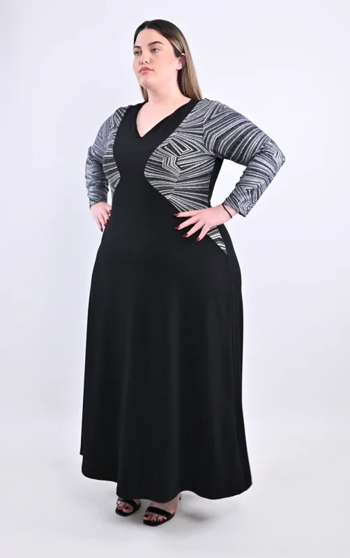 Plus Size Μάξι Φόρεμα | Με Lurex Λεπτομέρειες | PsX Fashion