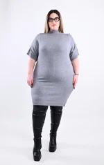 Plus Size Γκρι Πλεκτό Φόρεμα | Μεγάλα Μεγέθη | PsX Fashion