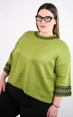 Plus Size Χακί Πλεκτό Crop Top | PsX Fashion