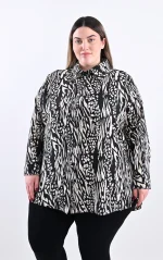 Plus Size Πουκαμίσα Zebra Print | Άνετη Γραμμή | PsX Fashion