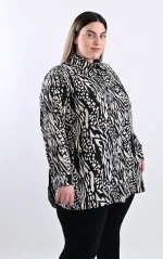 Μαύρη Πουκαμίσα με Τύπωμα Zebra - Image 3