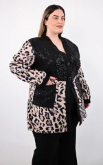 Παλτοζακέτα με Animal Print & Παγιέτες - Image 5