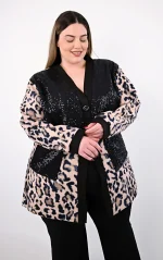 Παλτοζακέτα με Animal Print & Παγιέτες - Image 4