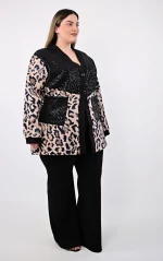 Παλτοζακέτα με Animal Print & Παγιέτες - Image 3