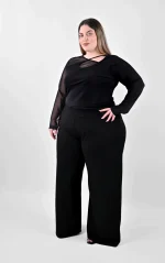 Μαύρη Παντελόνα με Άνετο Λάστιχο - Image 3