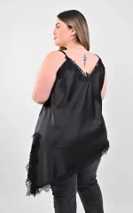 Ασύμμετρο Top Lingerie Μαύρο με Δαντέλα - Image 8