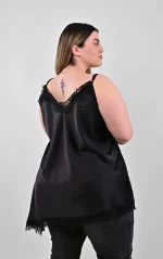 Ασύμμετρο Top Lingerie Μαύρο με Δαντέλα - Image 7