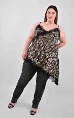 Top Lingerie Zebra Print με Δαντέλα | PsX Fashion