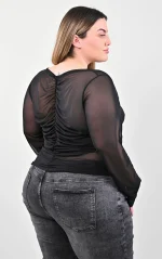 Μαύρο Top με Σούρες & Εσωτερικό Μπούστο - Image 7