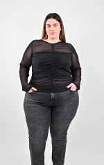 Μαύρο Top με Σούρες & Εσωτερικό Μπούστο - Image 5