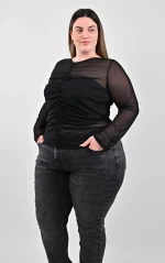 Μαύρο Top με Σούρες & Εσωτερικό Μπούστο - Image 6