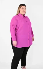 Plus Size Πουκάμισο με Ανοίγματα - 4 Χρώματα | PsX Fashion