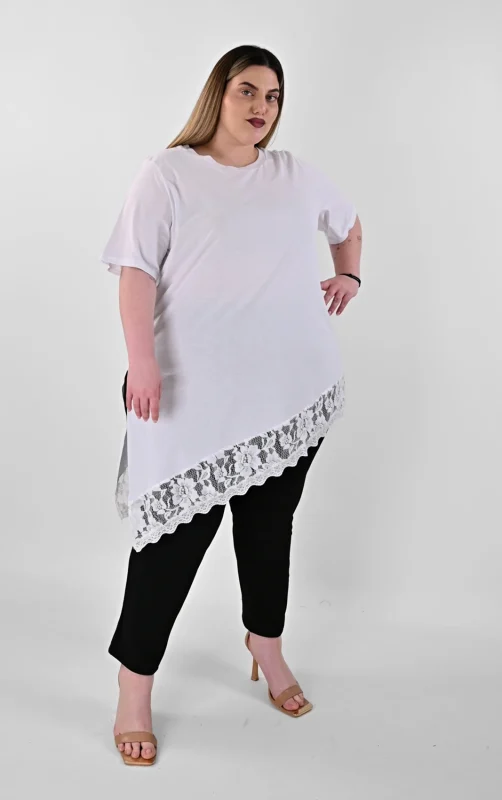 Plus size Λευκή Μπλούζα