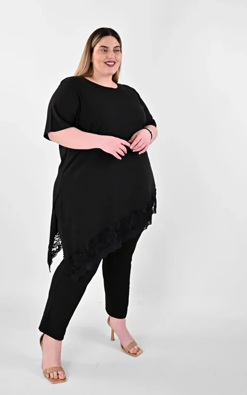 Plus size Μαύρη Μπλούζα