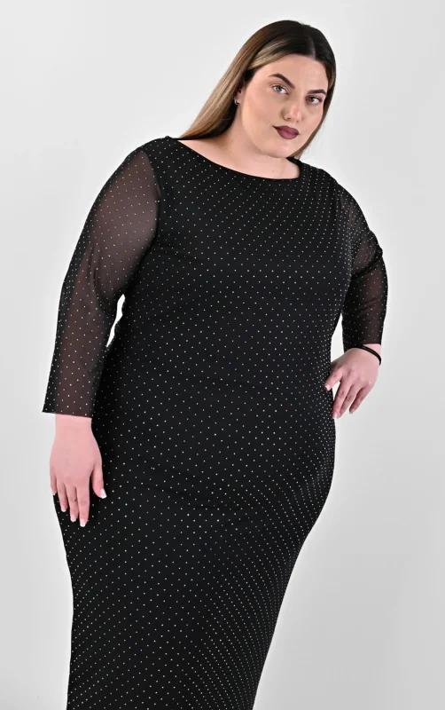 Plus size Μαύρο Φόρεμα